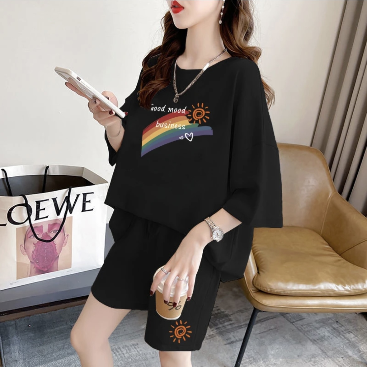 Summer Clothing Sets - Fashion women's summer shorts set, sportswear,