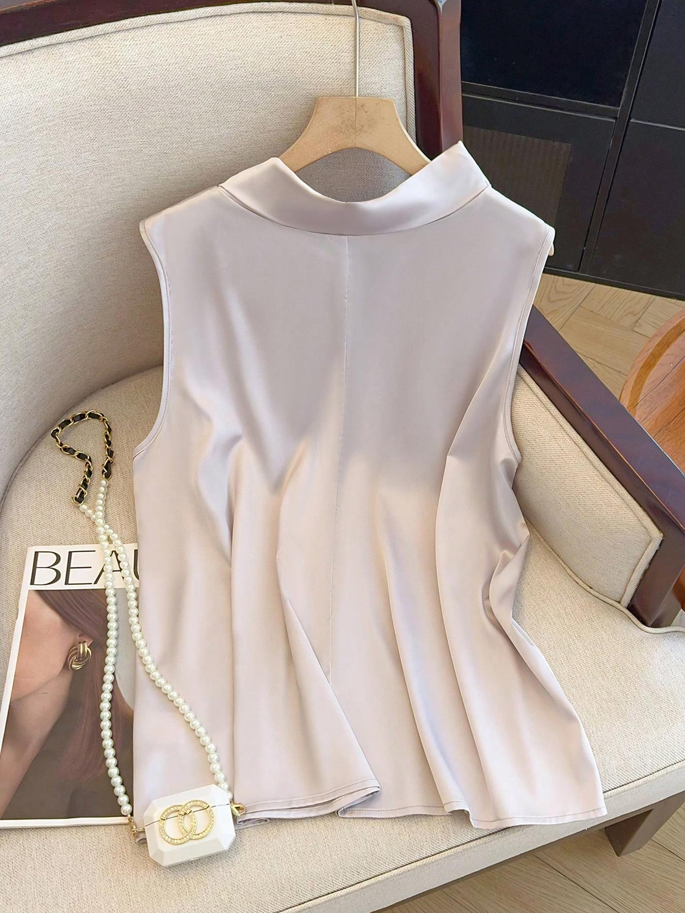 【Plus Size】 Solid Color Tie Fr - đánh giá và giá Summer Clothing Plus Size