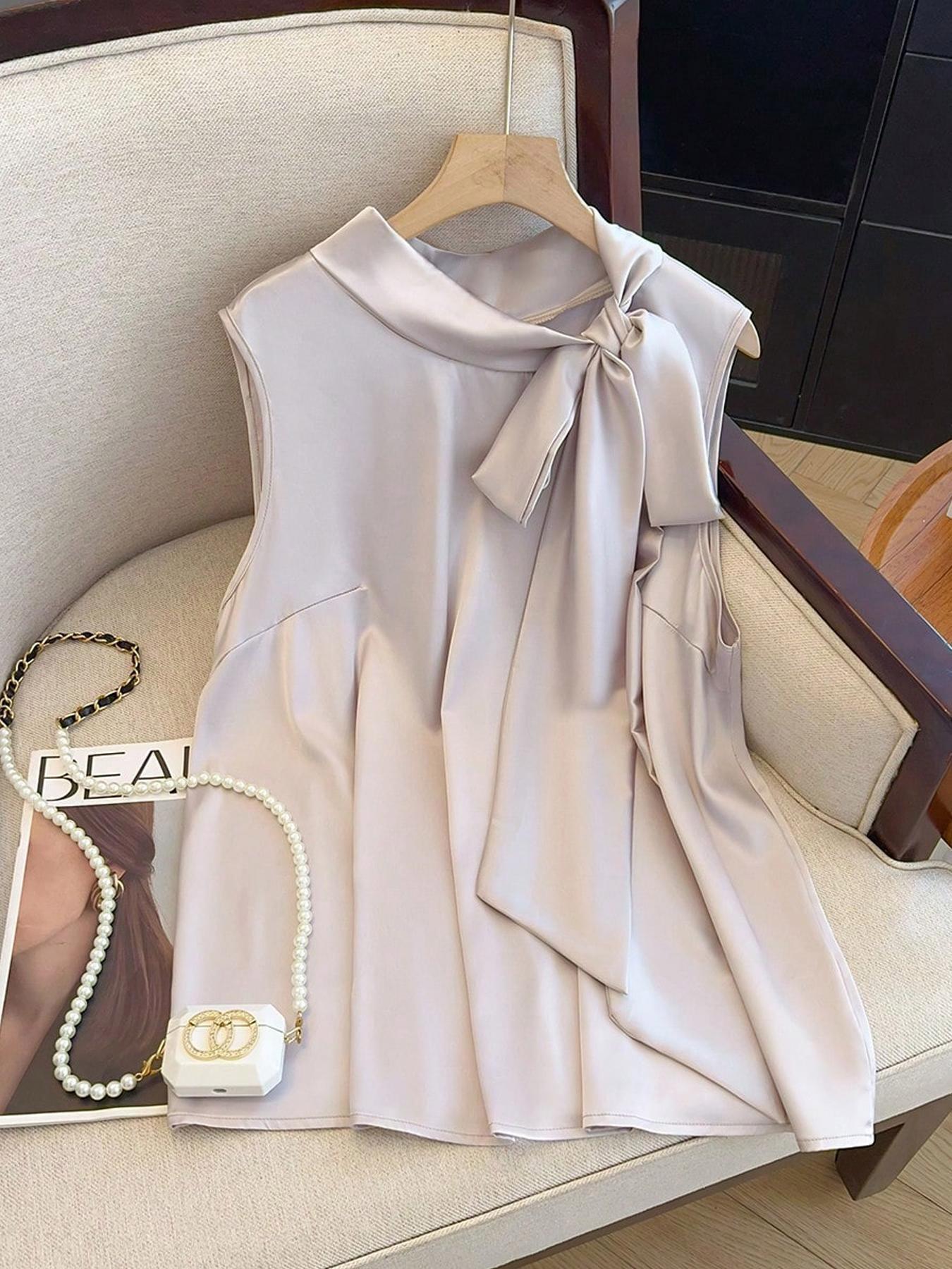 【Plus Size】 Solid Color Tie Fr - đánh giá và giá Summer Clothing Plus Size