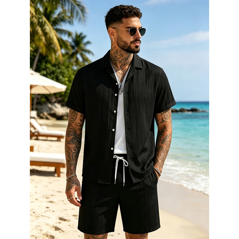 2Men's Summer Casual Suit Set， - đánh giá và giá Summer Clothing Sets