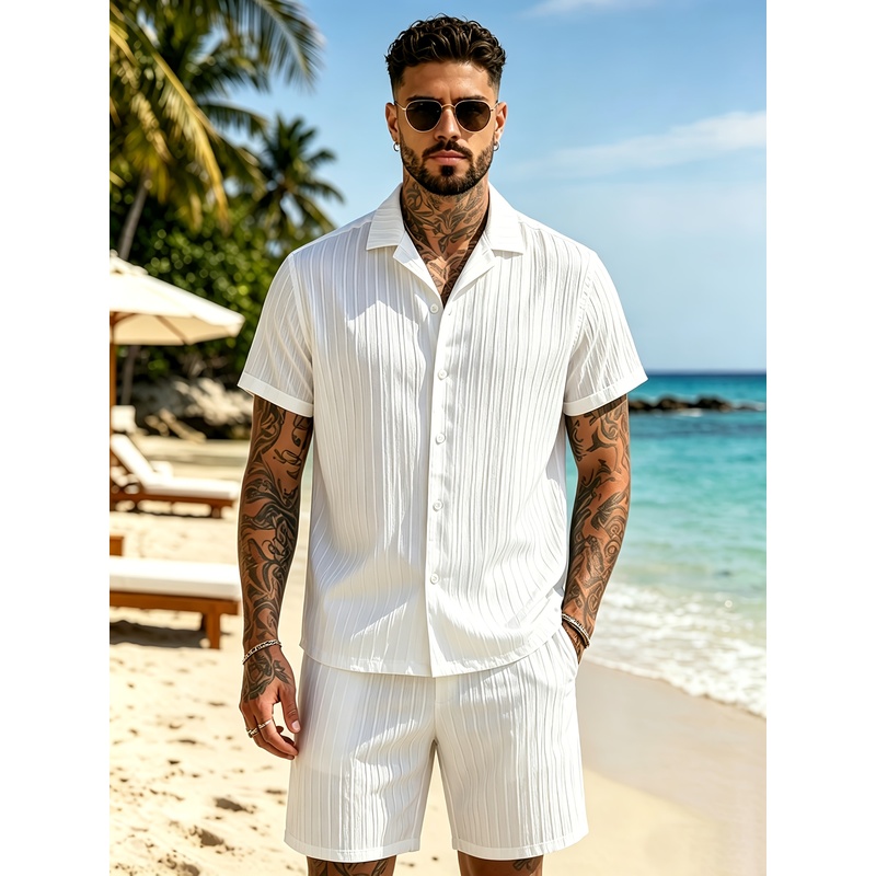 2Men's Summer Casual Suit Set， - đánh giá và giá Summer Clothing Sets