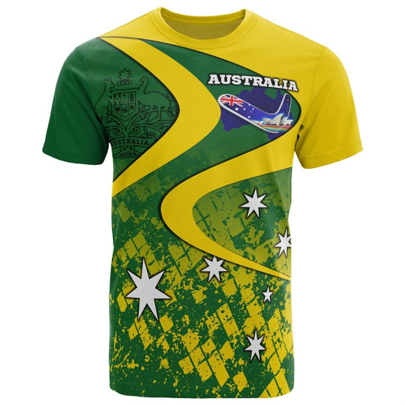 3D Print Australia Flag T Shir - đánh giá và giá Summer Clothing Australia
