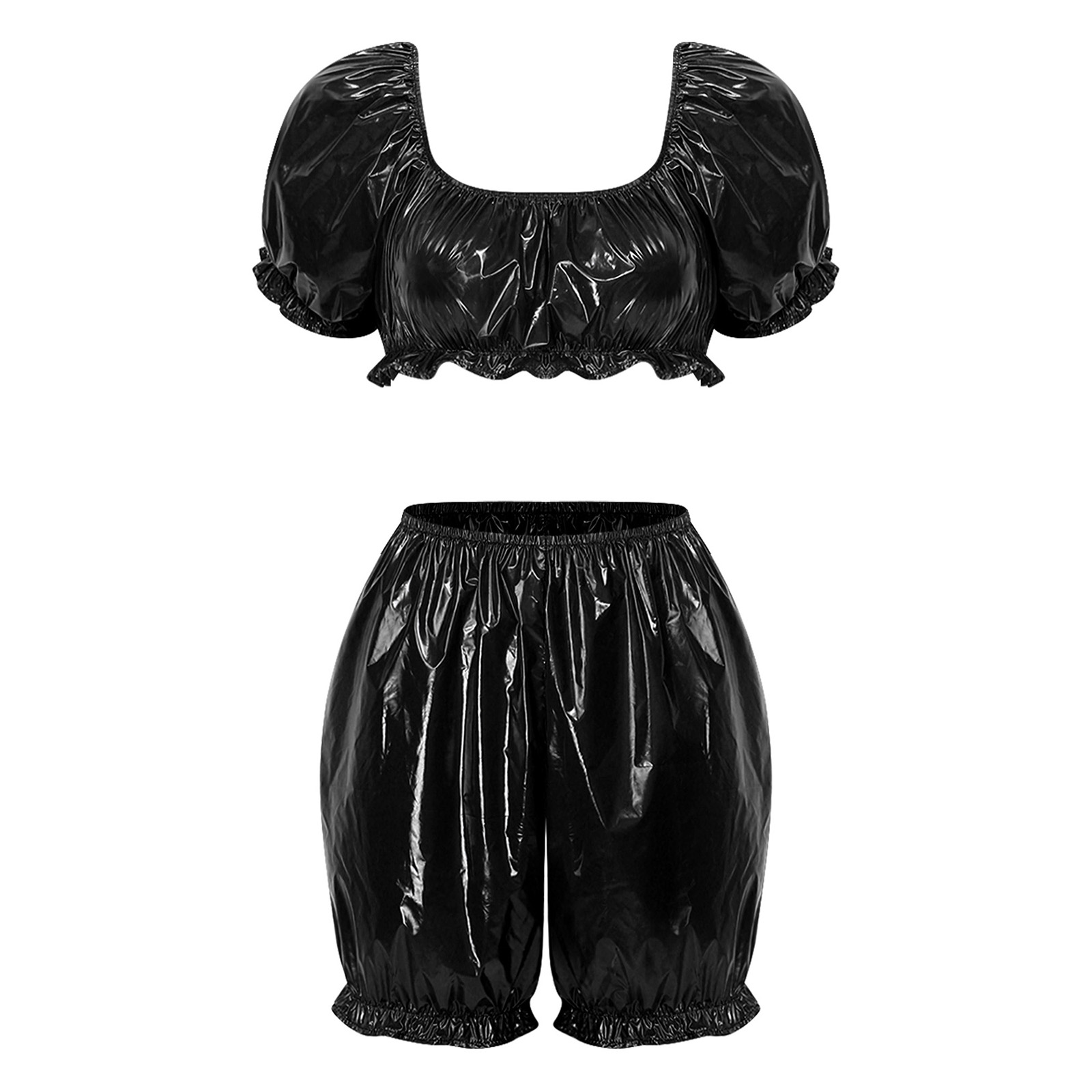 Womens Wet Look PU Leather Clu - đánh giá và giá Summer Clothing Sets