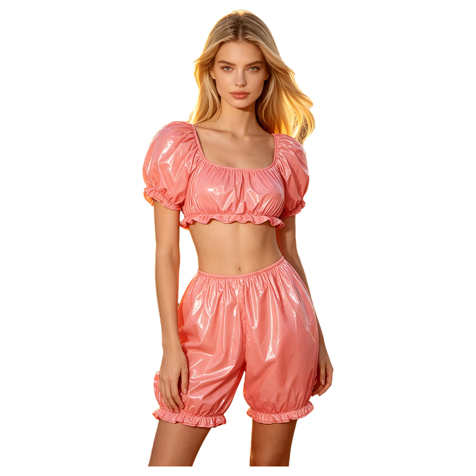 Womens Wet Look PU Leather Clu - đánh giá và giá Summer Clothing Sets
