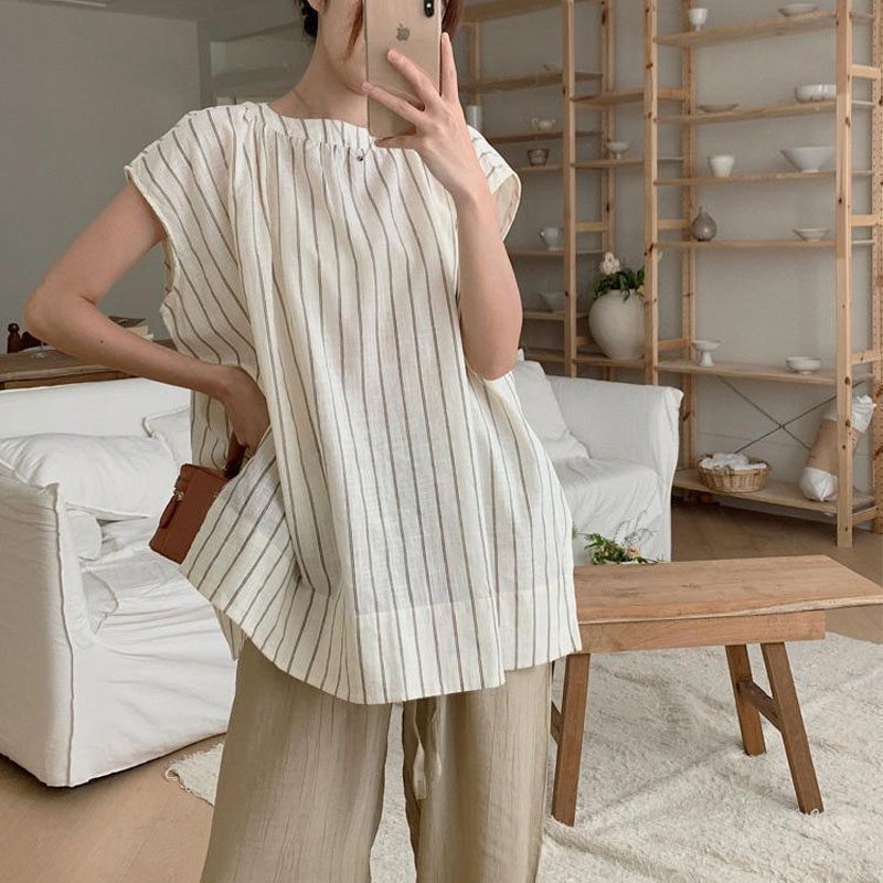 Casual  Striped Blouse Women's - đánh giá và giá Summer Clothing Drop